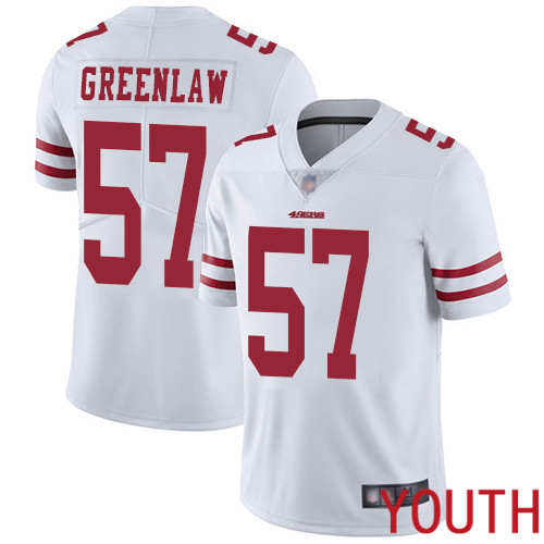 San Francisco 49ers Limited White Youth Dre Greenlaw Road NFL Jersey #57 Vapor Untouchable->san francisco 49ers->NFL Jersey